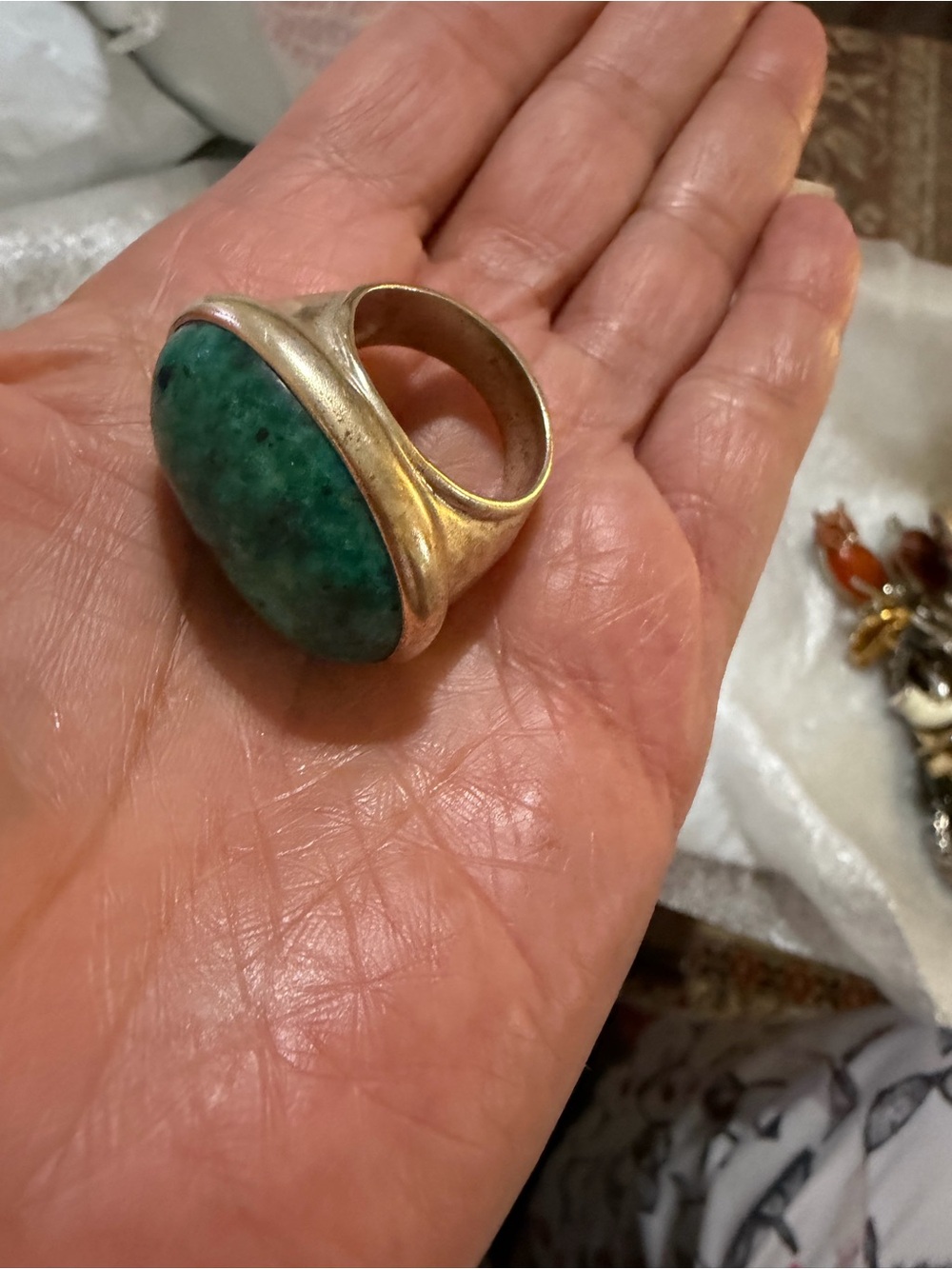 Silpada Stirling Silver Ring with Green Teal Stone - Picture 2 of 8